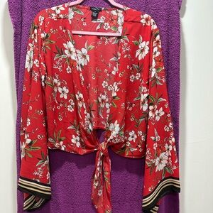 Rue21 Red Floral Blouse